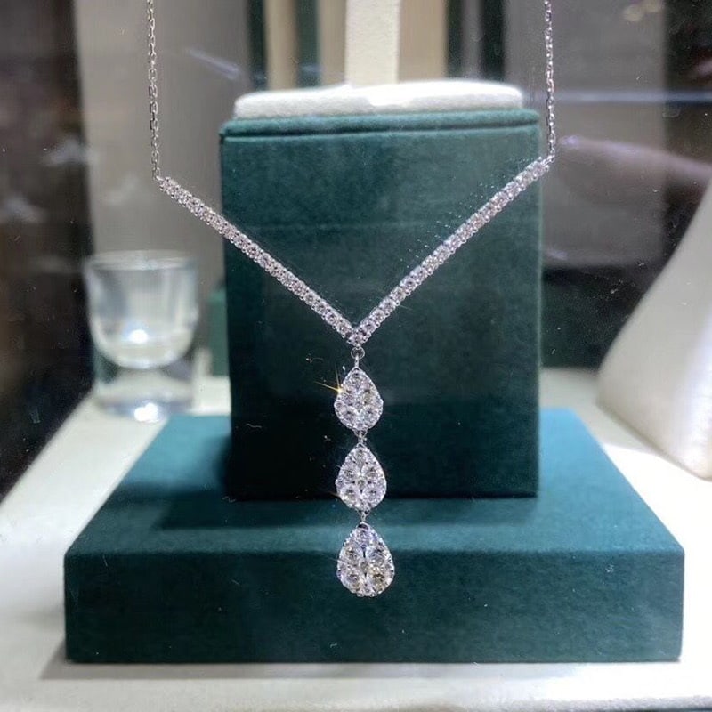 14k Gold 1.83 Ct Natural H Diamond Necklace (1 of 5)