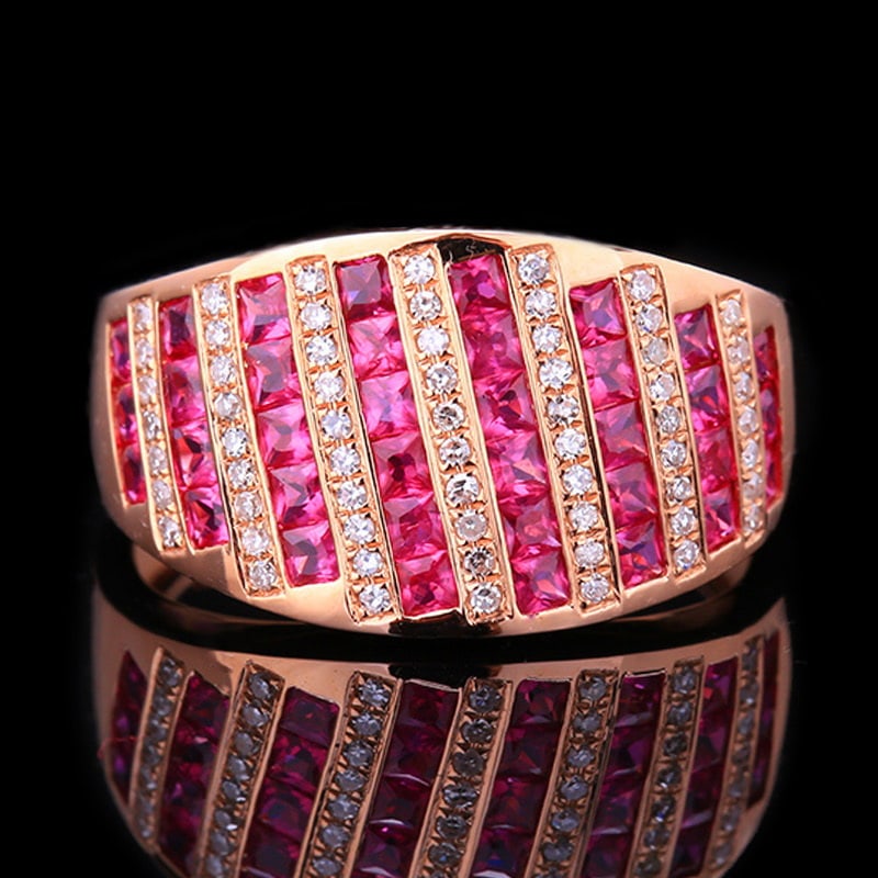 14k Gold 0.97 Ct Natural Ruby & Diamond Ring (1 of 6)