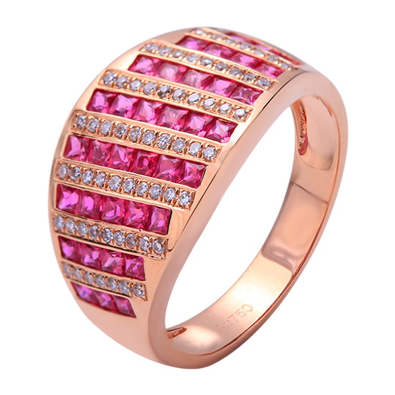 14k Gold 0.97 Ct Natural Ruby & Diamond Ring - 2