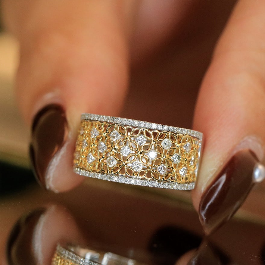 14k Gold 0.5 Ct Natural H Diamond Ring: Ref:231018104 // gold content:14k gold // ring size:7. 25us // // main gemstone:diamond // shape:round // carat weight:0. 5ct // clarity grade:vs-si // color:h // treatment:natural // cut grade:g //