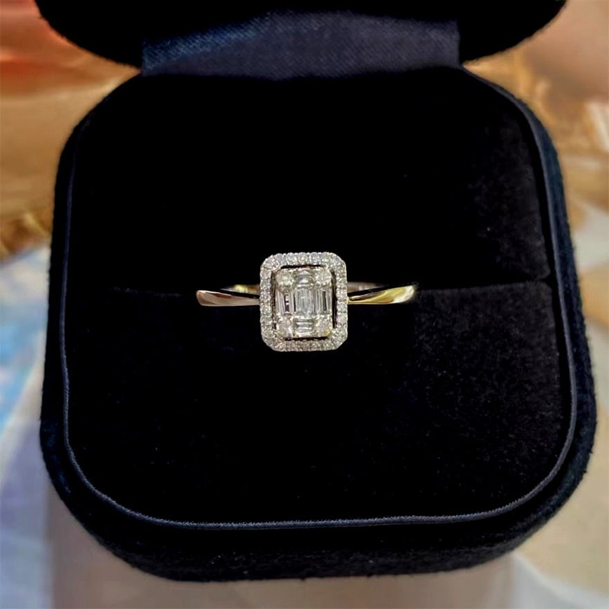 14k Gold 0.18 Ct Natural H Diamond Ring: Ref:231018106 // gold content:14k gold // ring size:7. 25us // // main gemstone:diamond // shape:multiply // carat weight:0. 18ct // clarity grade:vs-si // color:h // treatment:natural // Condition: