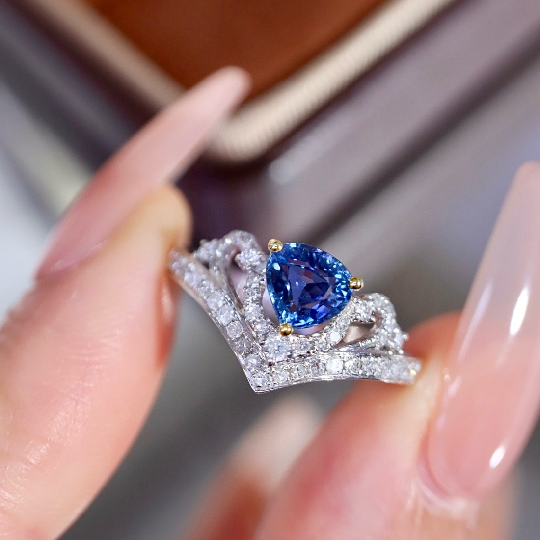 14k Gold 1.01 Ctw Natural Sapphire & Diamond Ring (1 of 9)