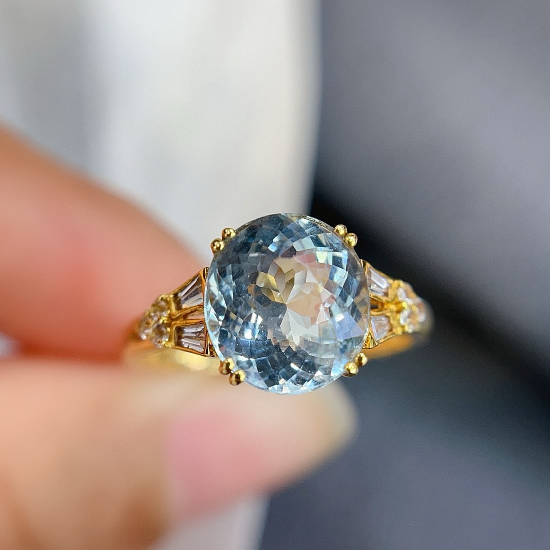 14k Gold 2.70 Ct Natural Aquamarine Ring - 2