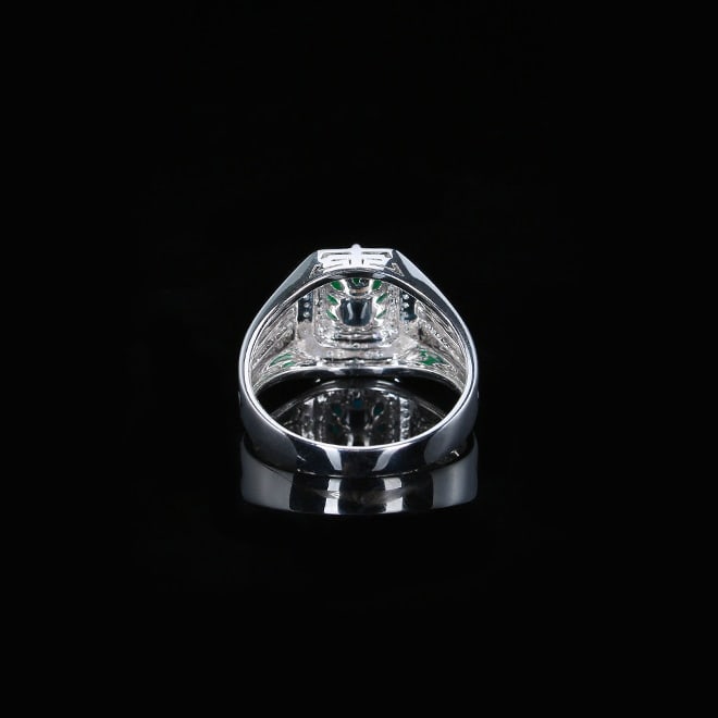 14k Gold 1.54 Ctw Vivid Green Natural Emerald & Diamond Ring - 4