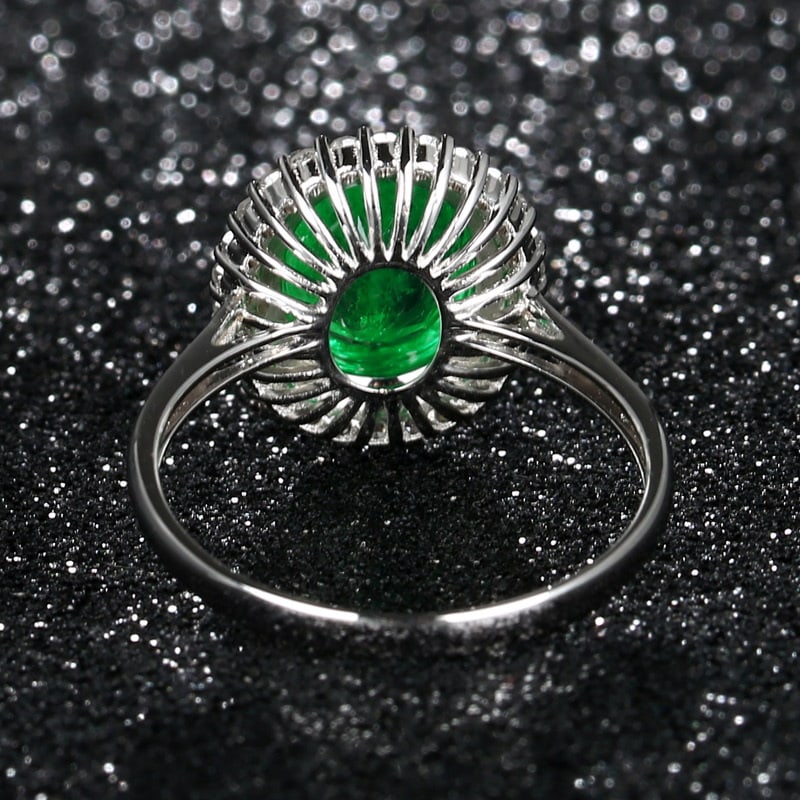 14k Gold 1.9 Ct Vivid Green Natural Emerald & Diamond Ring - 5