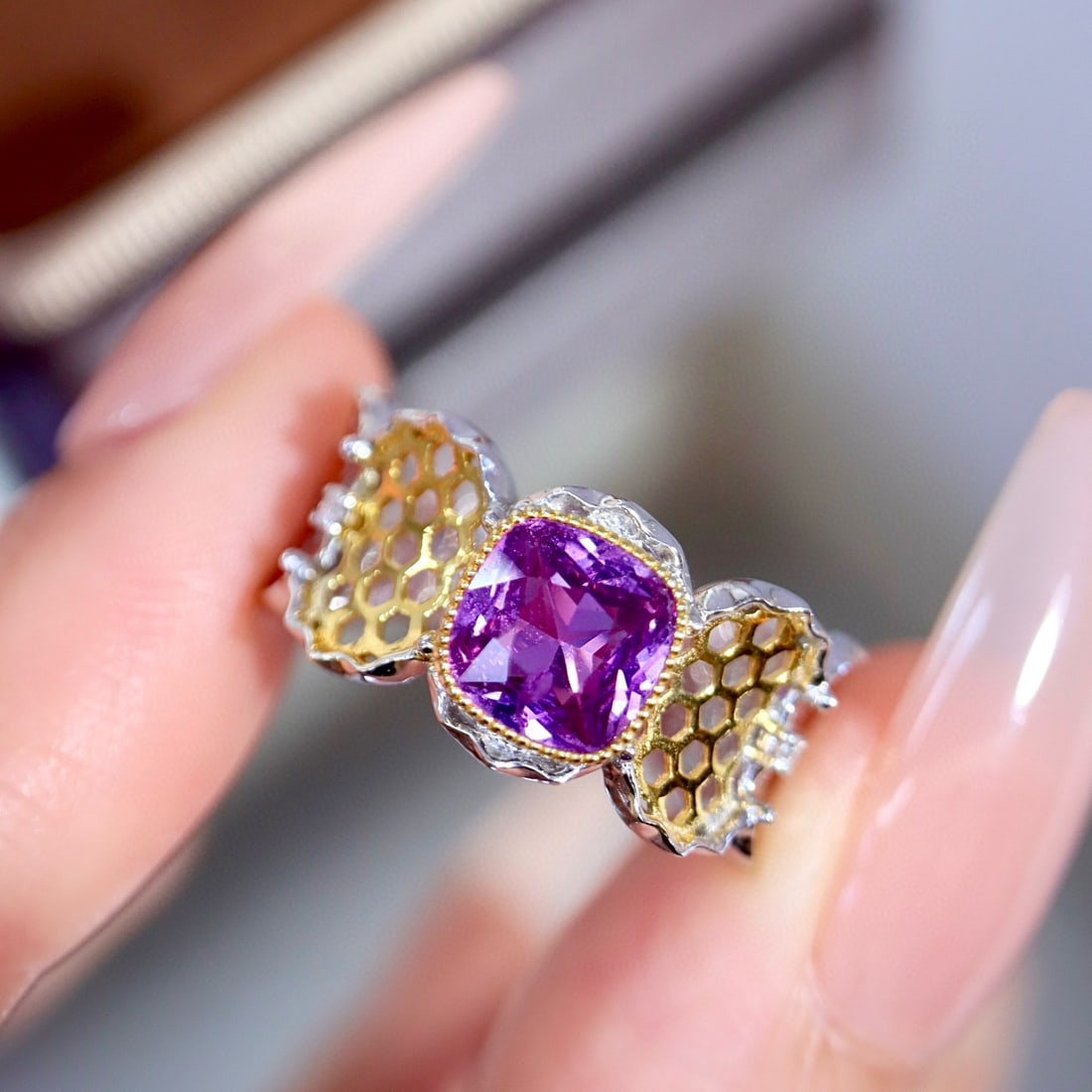 14k Gold 1.27 Ctw Natural Sapphire & Diamond Ring (1 of 9)