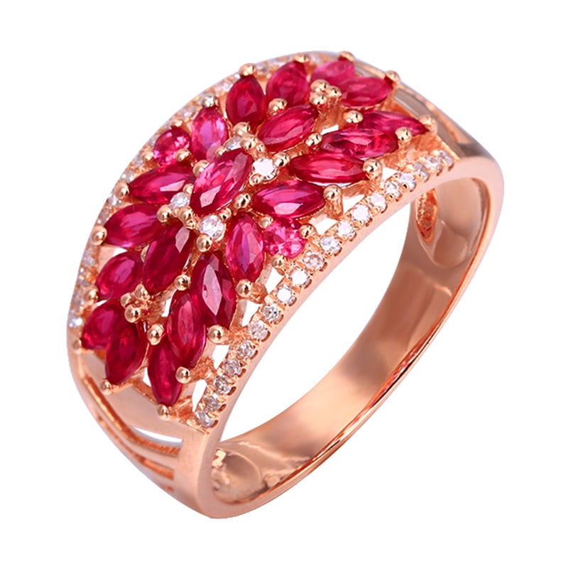 14k Gold 1.35 Ctw Natural Ruby & Diamond Ring - 2