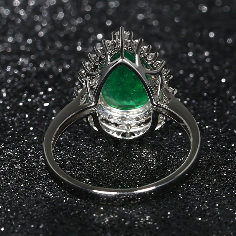 14k Gold 1.9 Ct Vivid Green Natural Emerald & Diamond Ring - 5