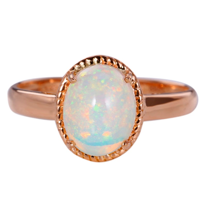 14k Gold 1.88 Ct Natural Opal Ring - 2