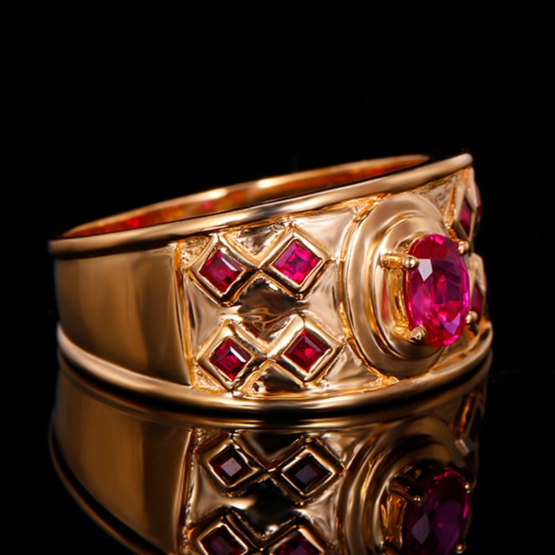 14k Gold 0.53 Ct Natural Ruby Ring - 2