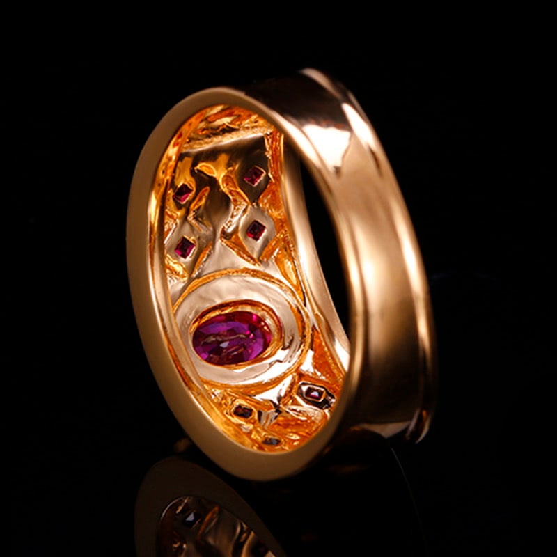 14k Gold 0.53 Ct Natural Ruby Ring - 3
