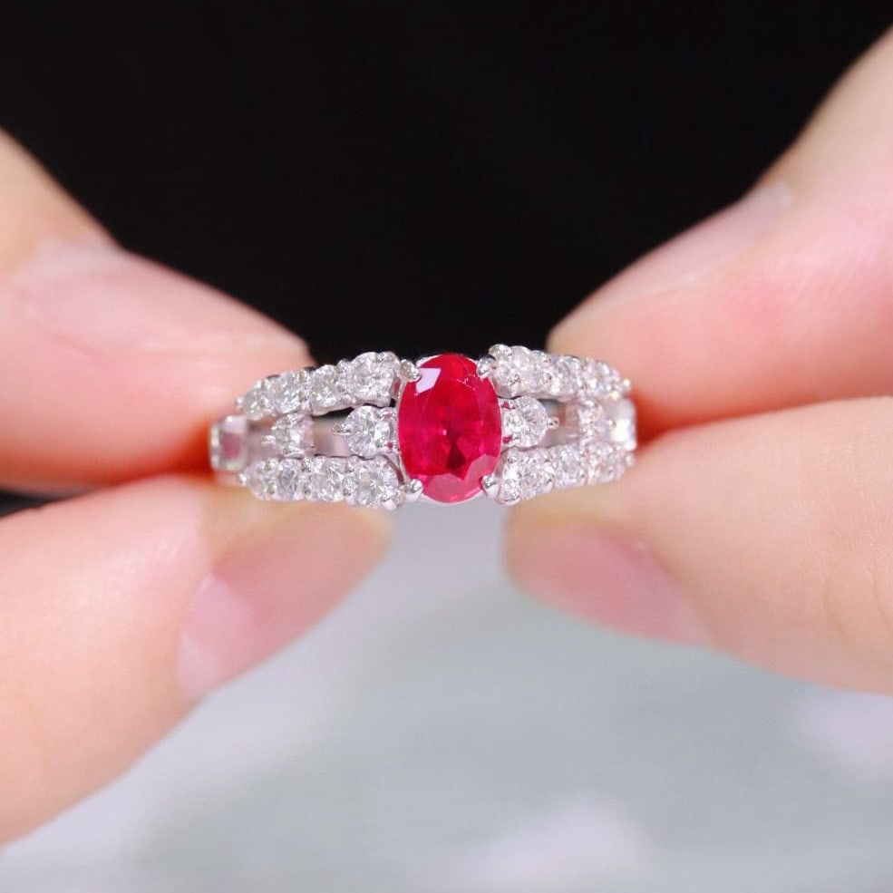 14k Gold 1.33 Ctw Natural Ruby & Diamond Ring - 2