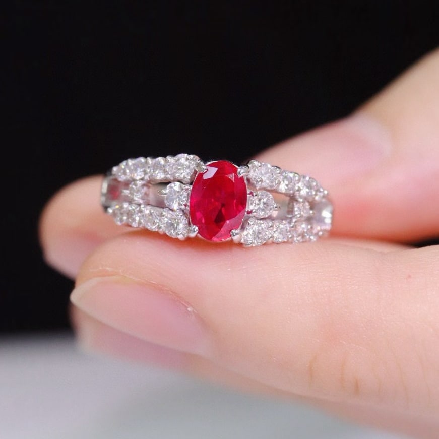 14k Gold 1.33 Ctw Natural Ruby & Diamond Ring - 4