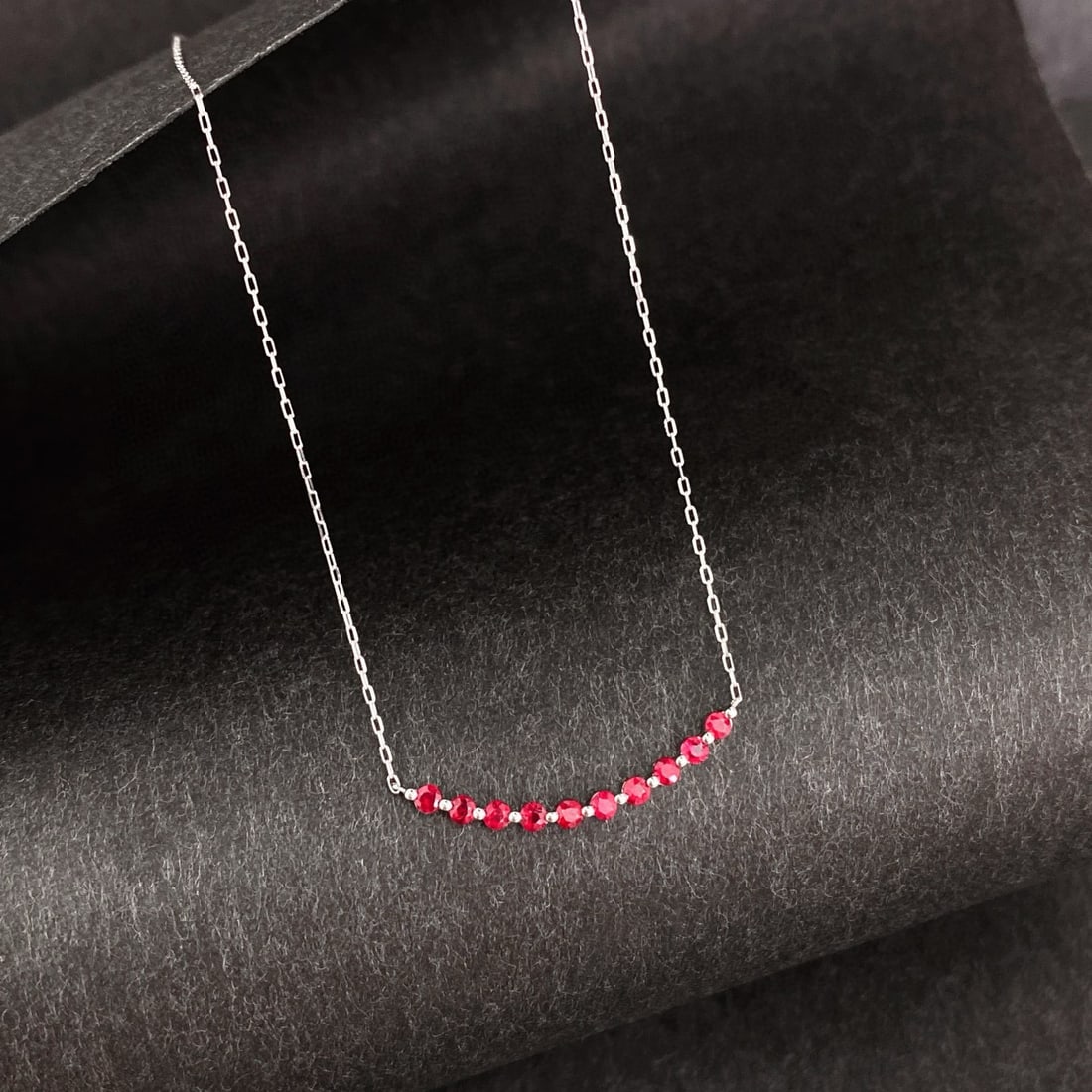 14k Gold 0.38 Ct Natural Ruby Necklace - 4