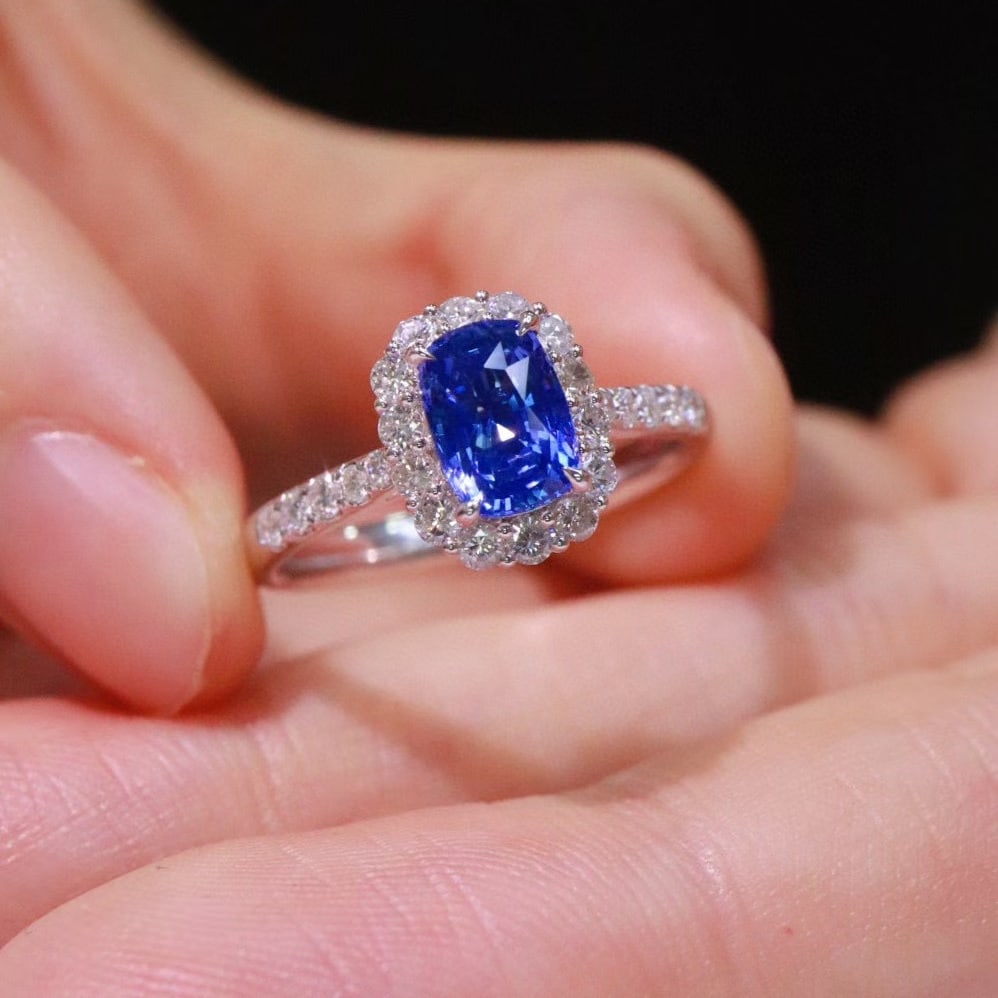 14k Gold 1.56 Ctw Natural Sapphire & Diamond Ring - 2