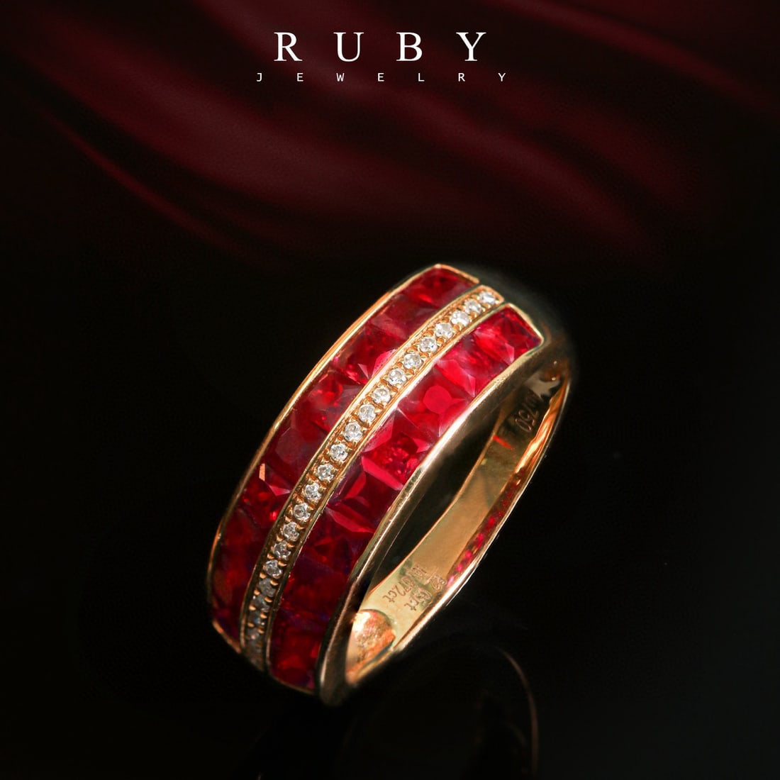 14k Gold 2 Ct Natural Ruby & Diamond Ring (1 of 5)