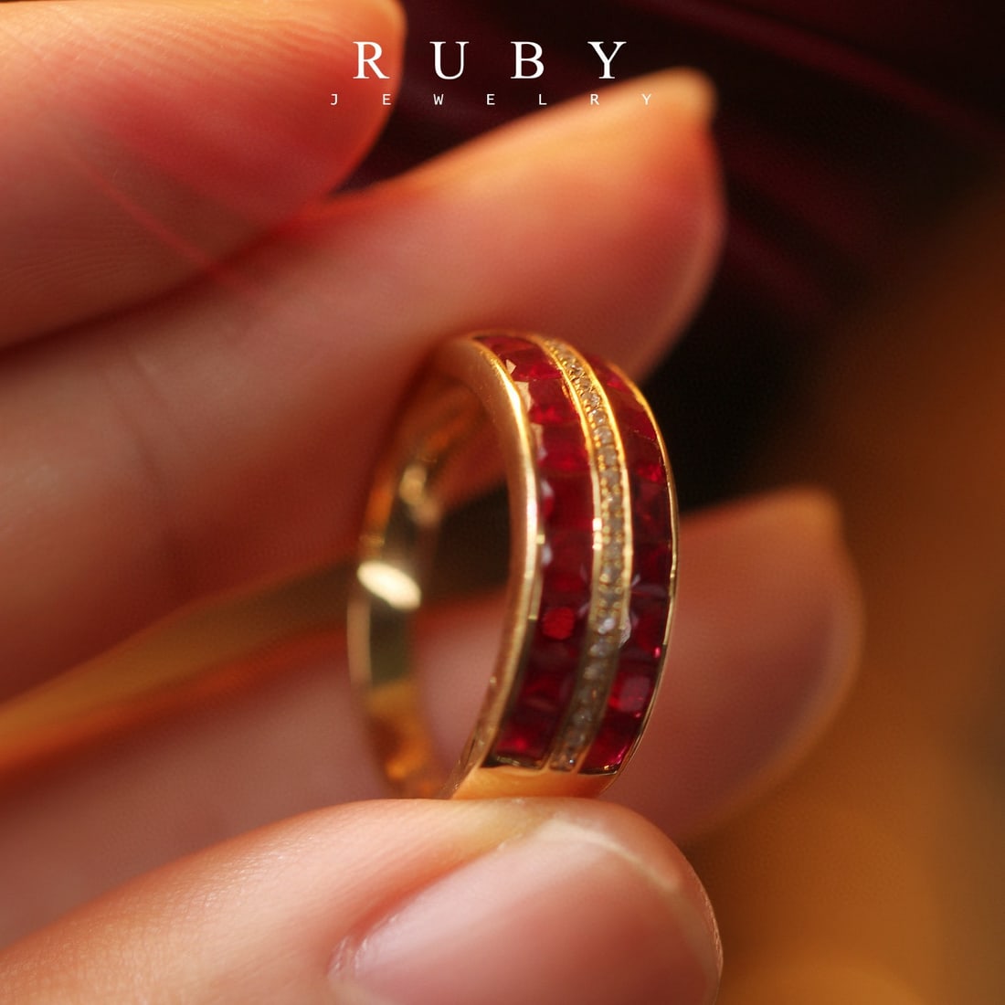 14k Gold 2 Ct Natural Ruby & Diamond Ring - 3