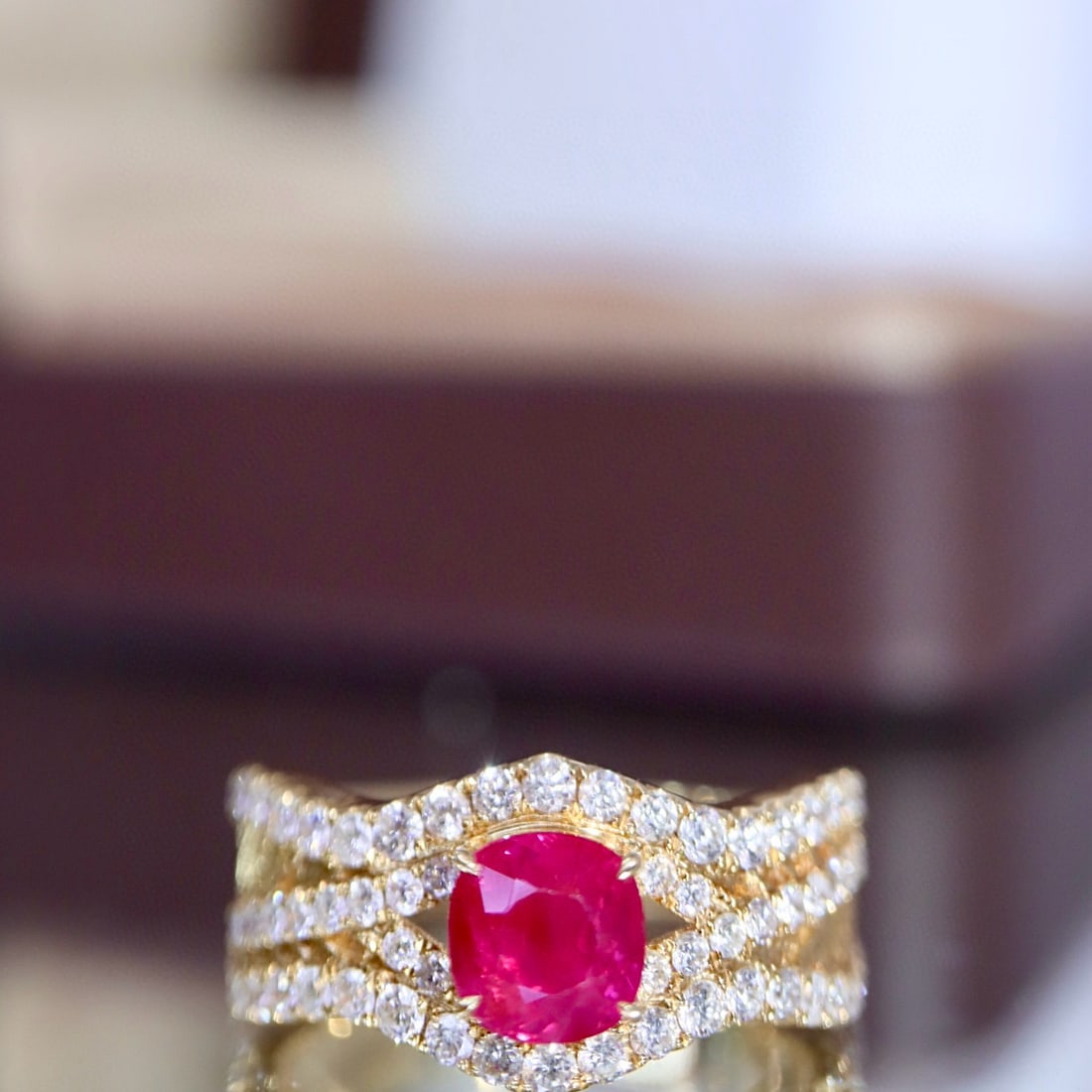 14k Gold 1.71 Ctw Natural Ruby & Diamond Ring (1 of 9)