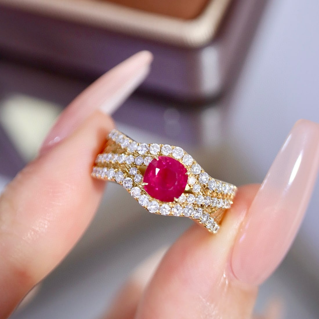 14k Gold 1.71 Ctw Natural Ruby & Diamond Ring - 6