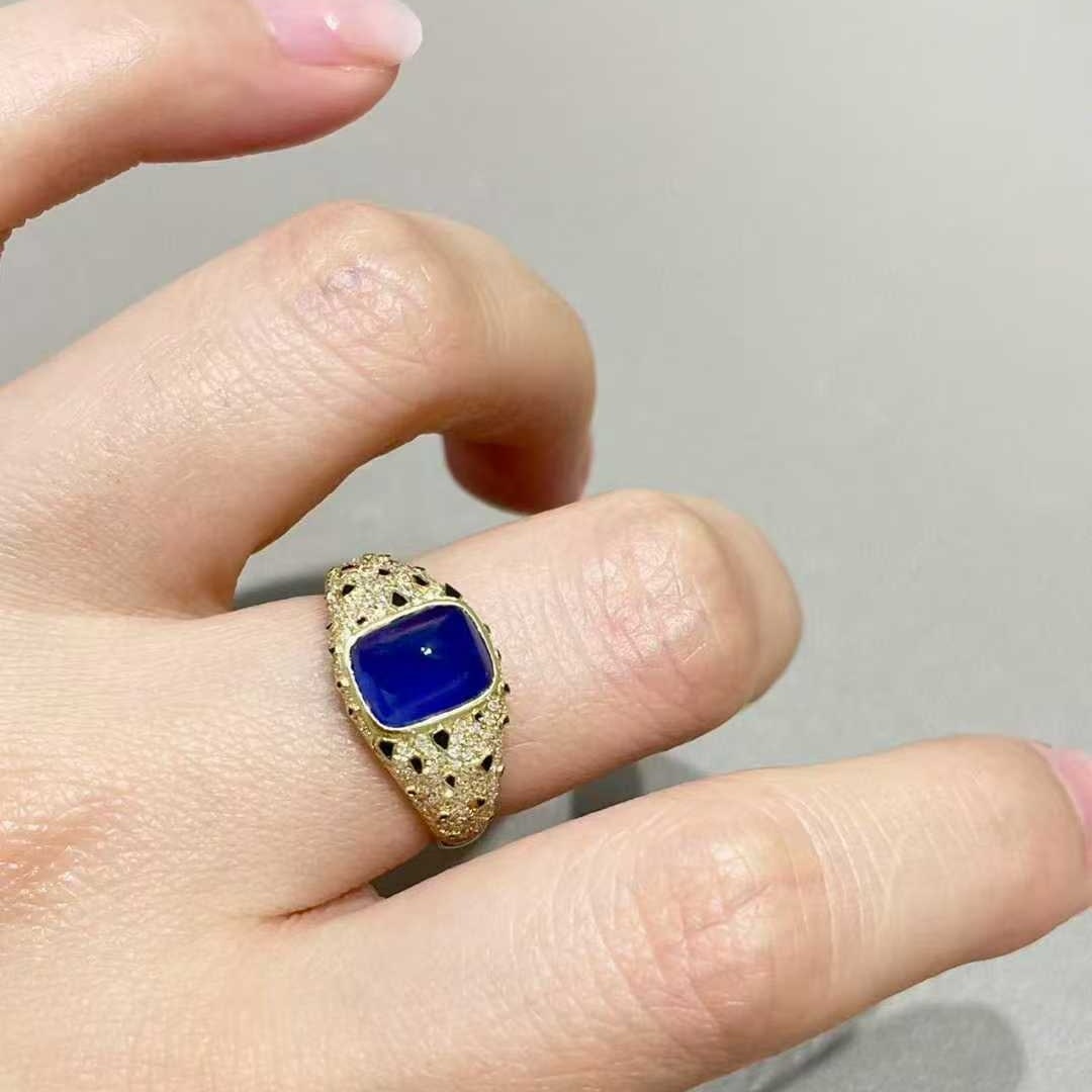 14k Gold 3 Ct Natural Sapphire & Diamond Ring - 5