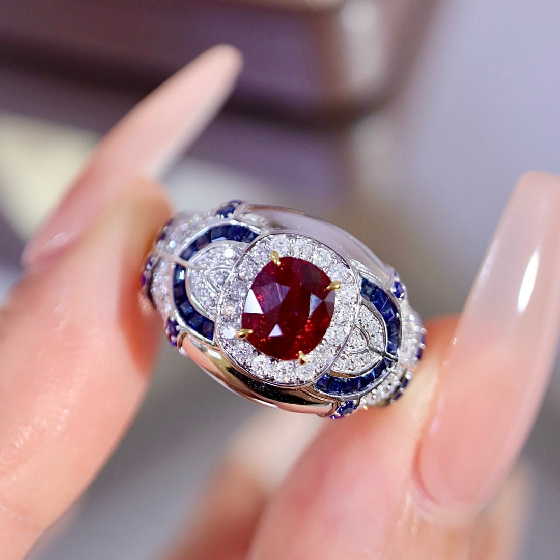 14k Gold 2.25 Ctw Natural Ruby & Diamond Ring (1 of 9)