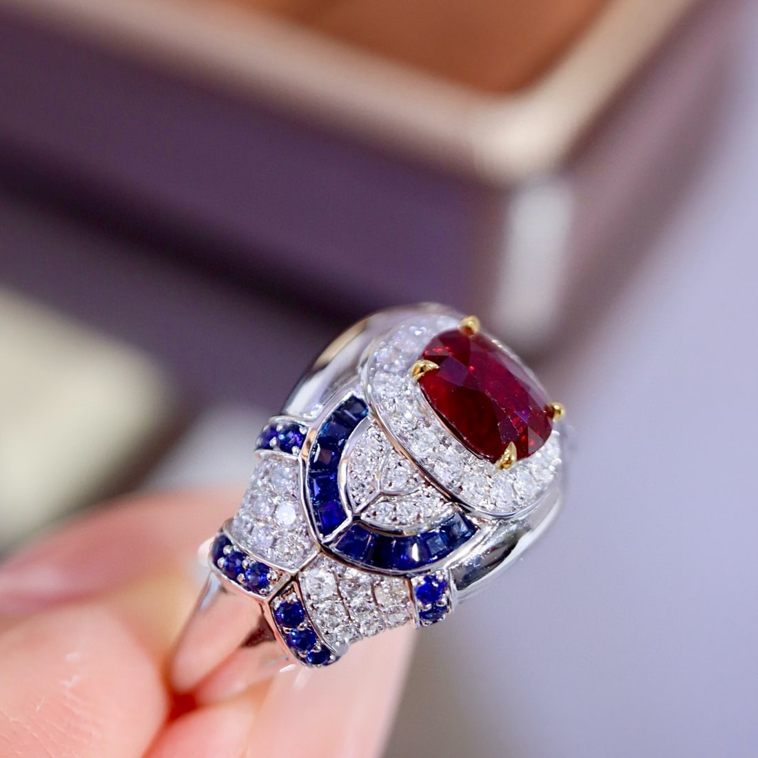 14k Gold 2.25 Ctw Natural Ruby & Diamond Ring - 3