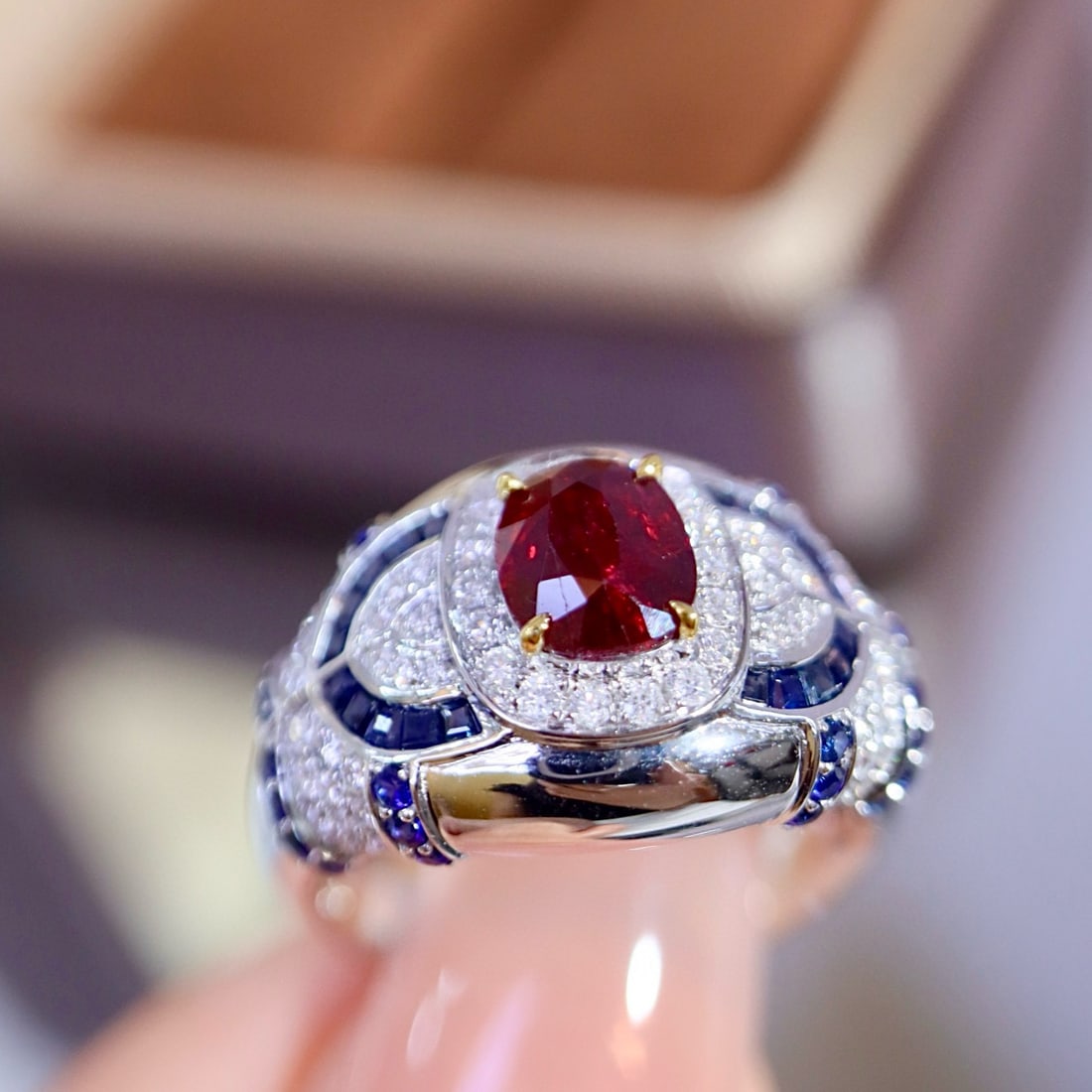 14k Gold 2.25 Ctw Natural Ruby & Diamond Ring - 4