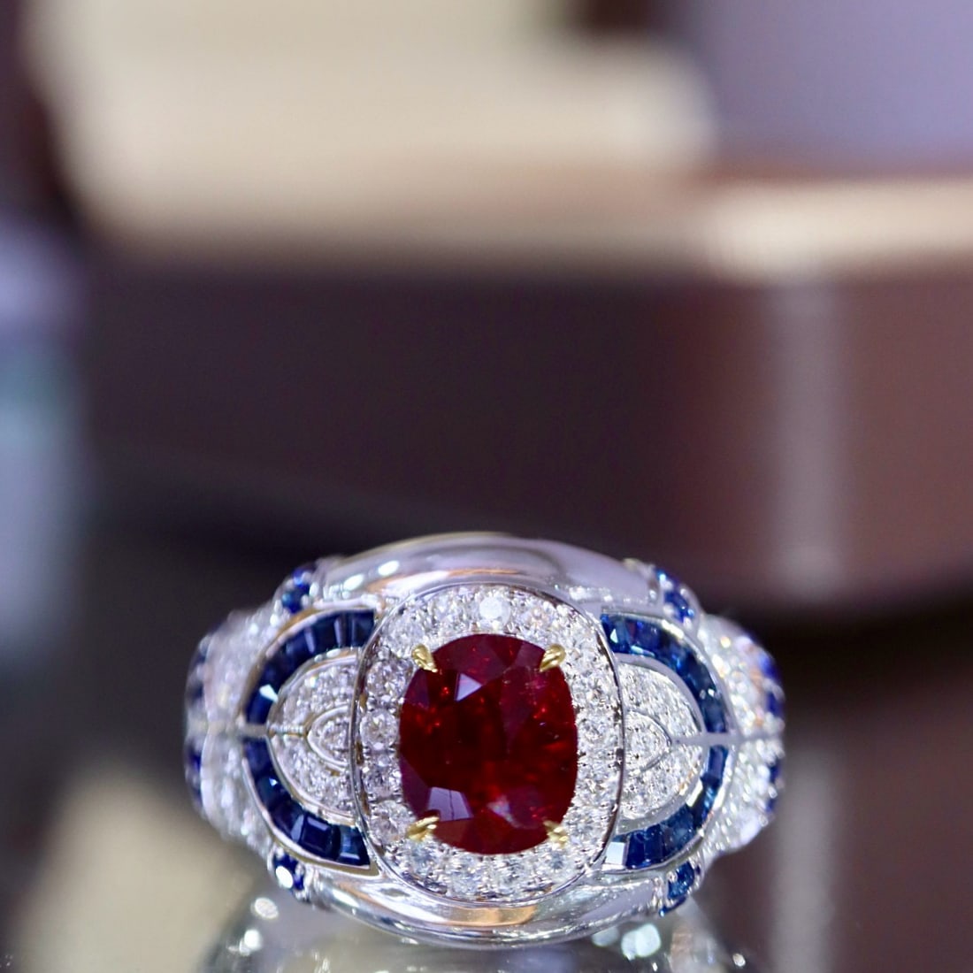 14k Gold 2.25 Ctw Natural Ruby & Diamond Ring - 5