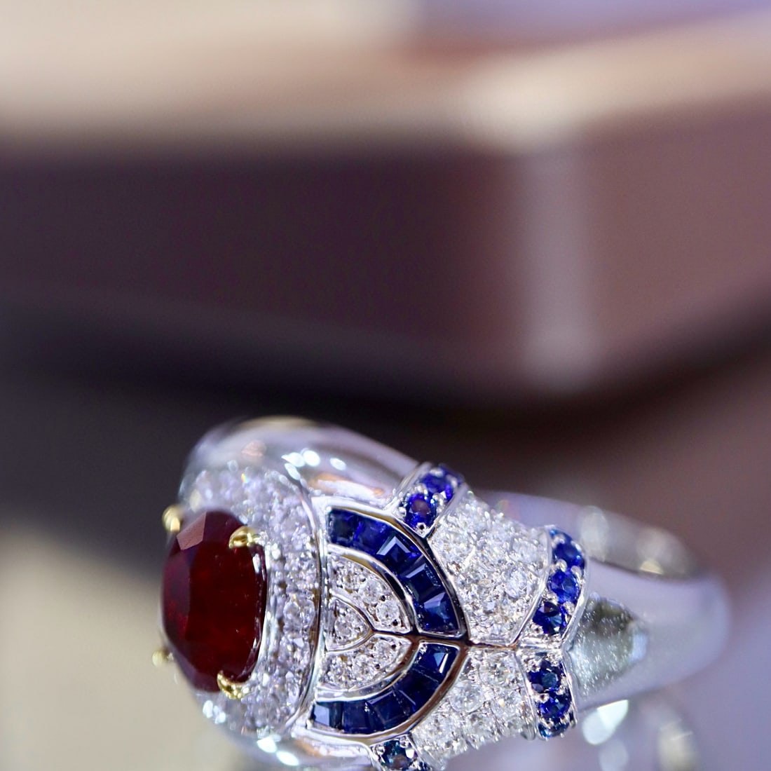 14k Gold 2.25 Ctw Natural Ruby & Diamond Ring - 7