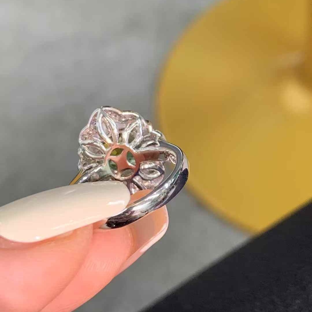 14k Gold 2.5 Ct Natural Tourmaline & Diamond Ring - 3