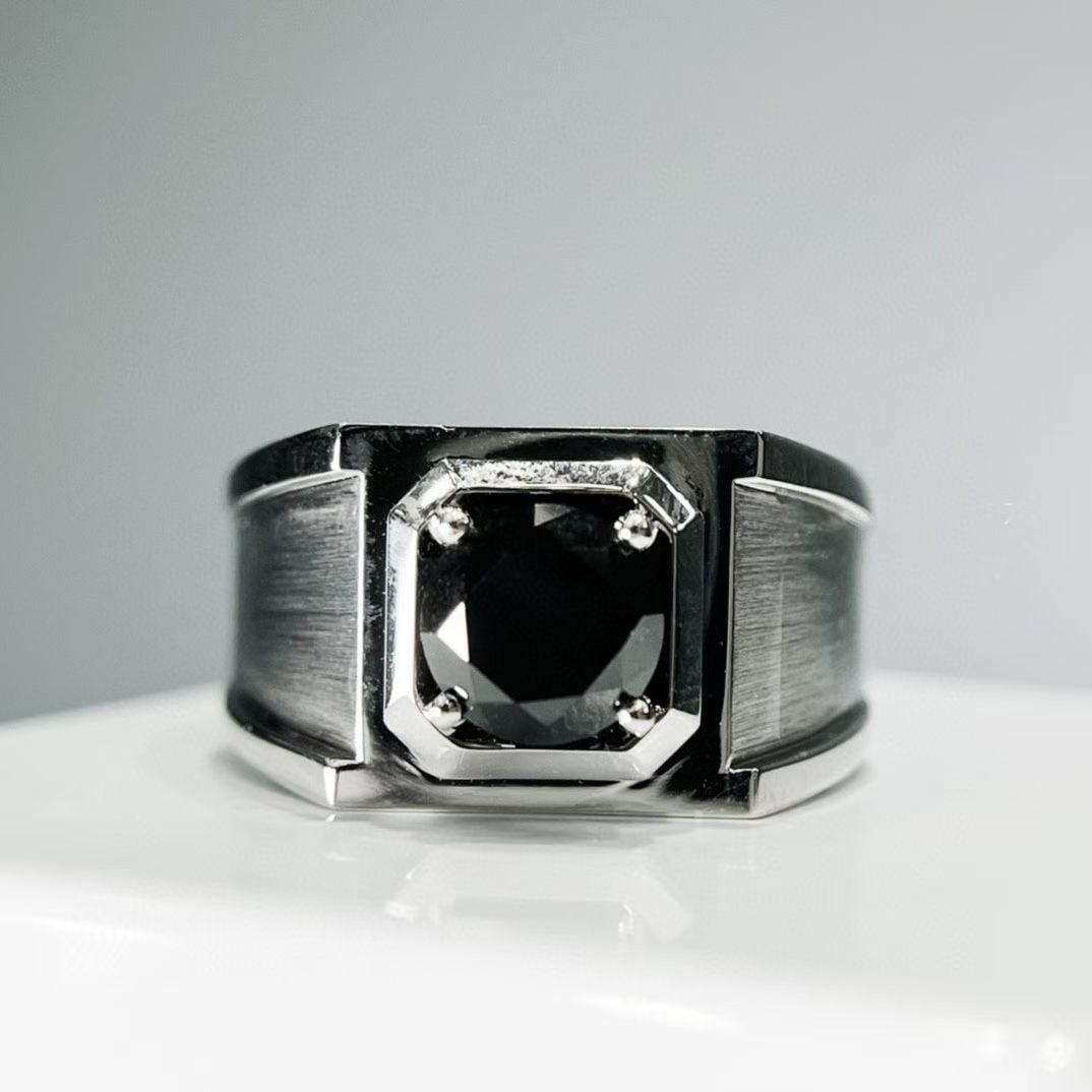 14k Gold 1.93 Ct Natural Black Diamond Ring: Ref:231019015 // gold content:14k gold // ring size:8us // // main gemstone:black diamond // shape:round // carat weight:1. 93ct // color:black // treatment:natural // cut grade:g // Low Estimate: 100