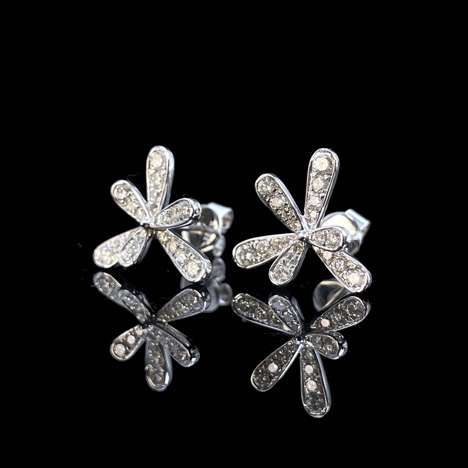 14k Gold 0.42 Ct Natural H Diamond Earrings - 3