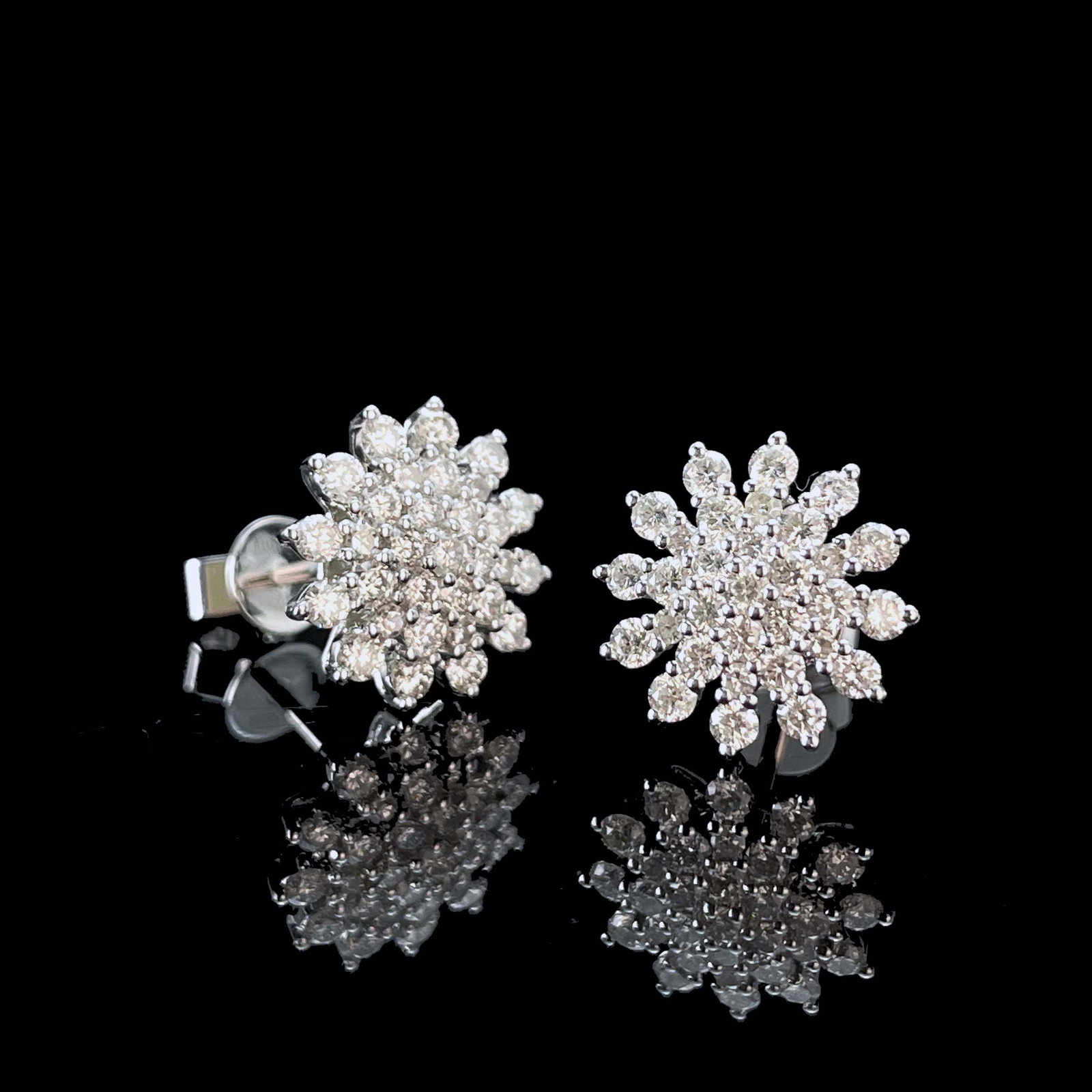 14k Gold 1 Ct Natural H Diamond Earrings - 3