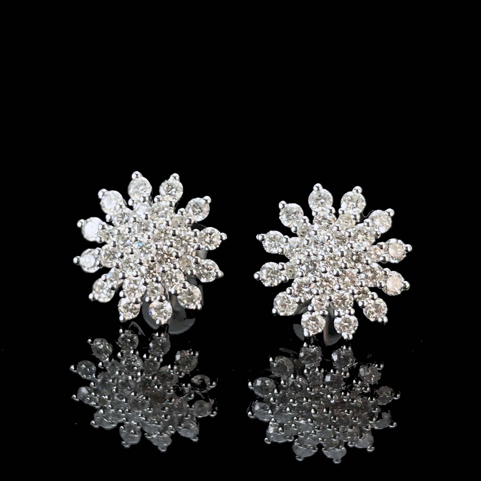 14k Gold 1 Ct Natural H Diamond Earrings - 4