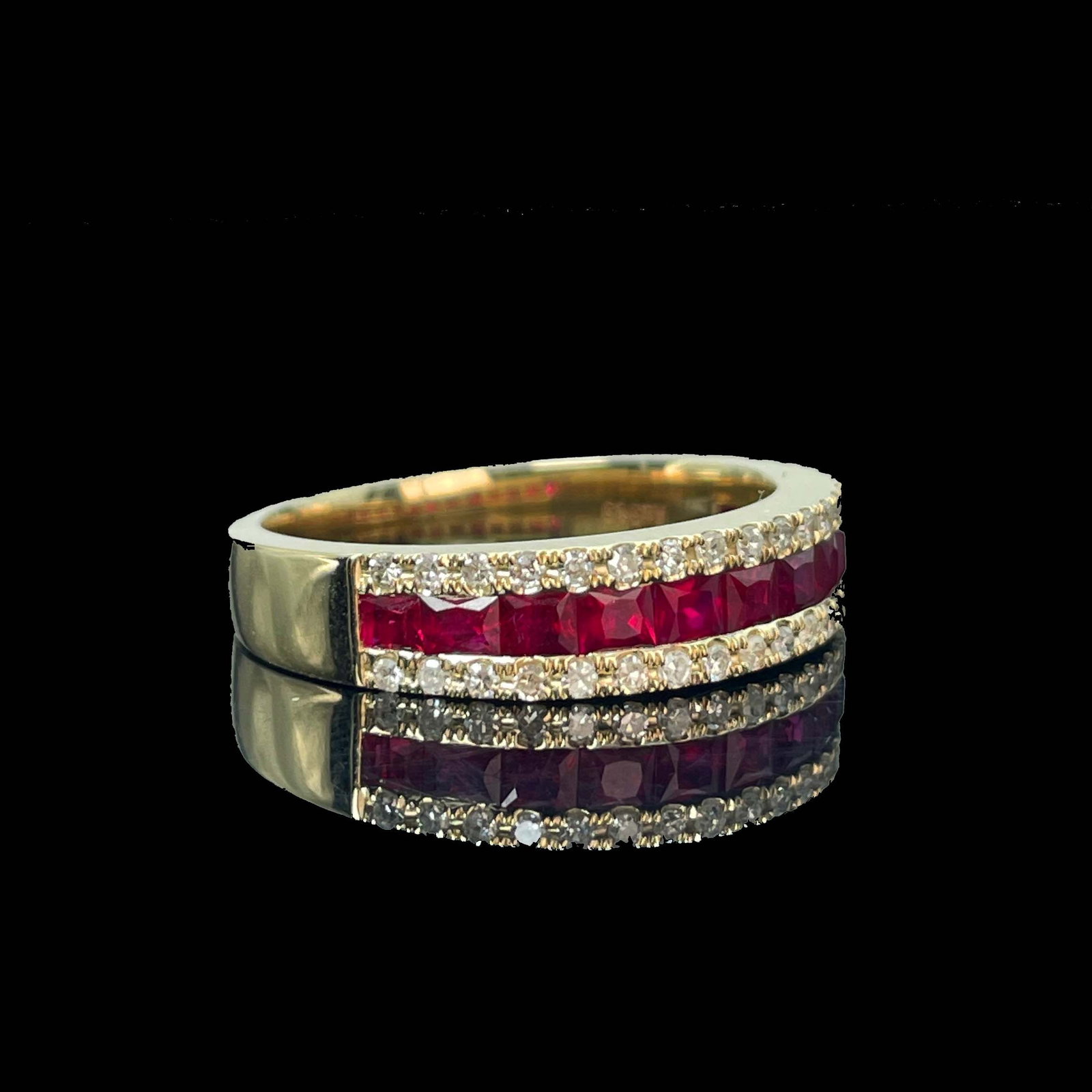 14k Gold 0.8 Ct Natural Ruby & Diamond Ring - 2