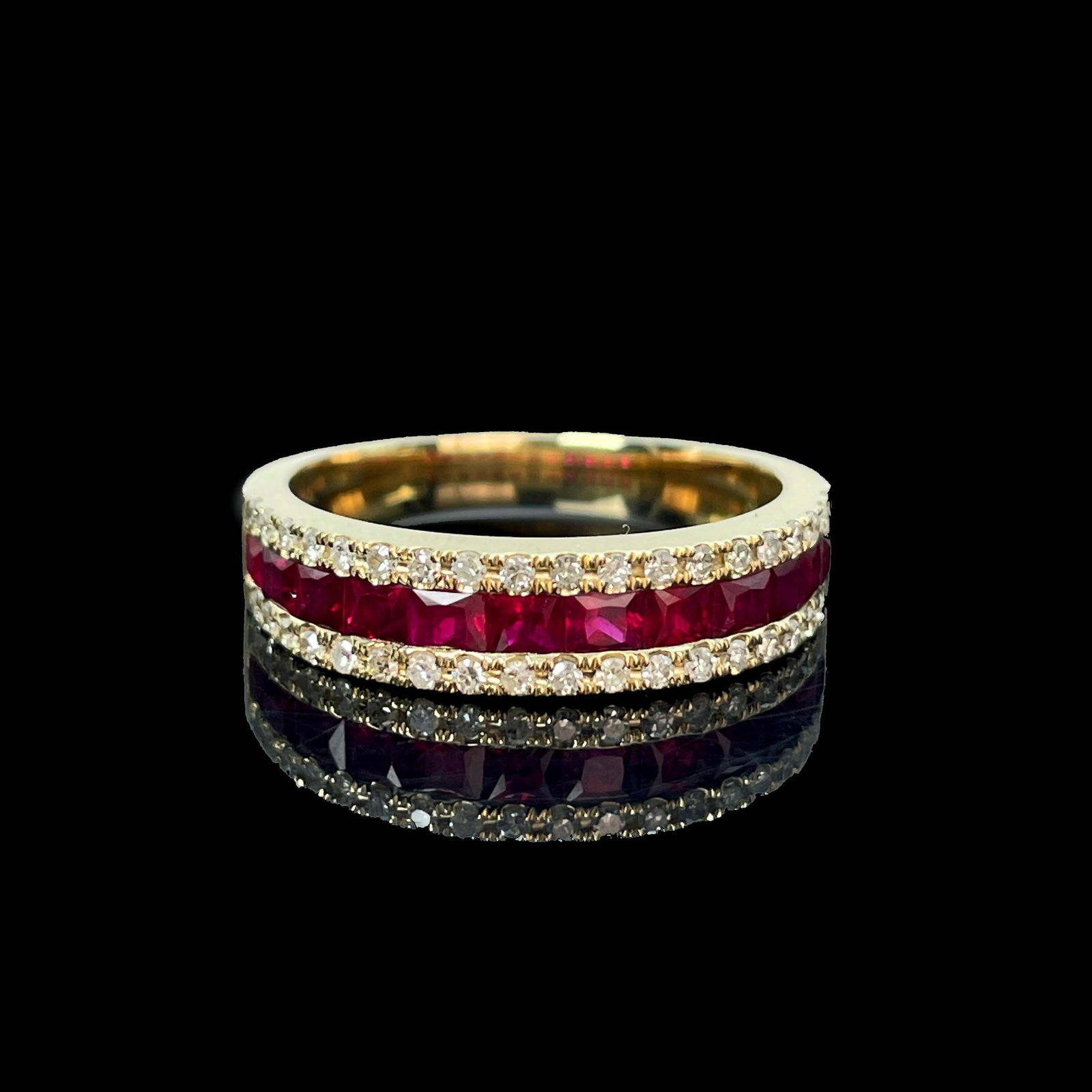 14k Gold 0.8 Ct Natural Ruby & Diamond Ring - 4
