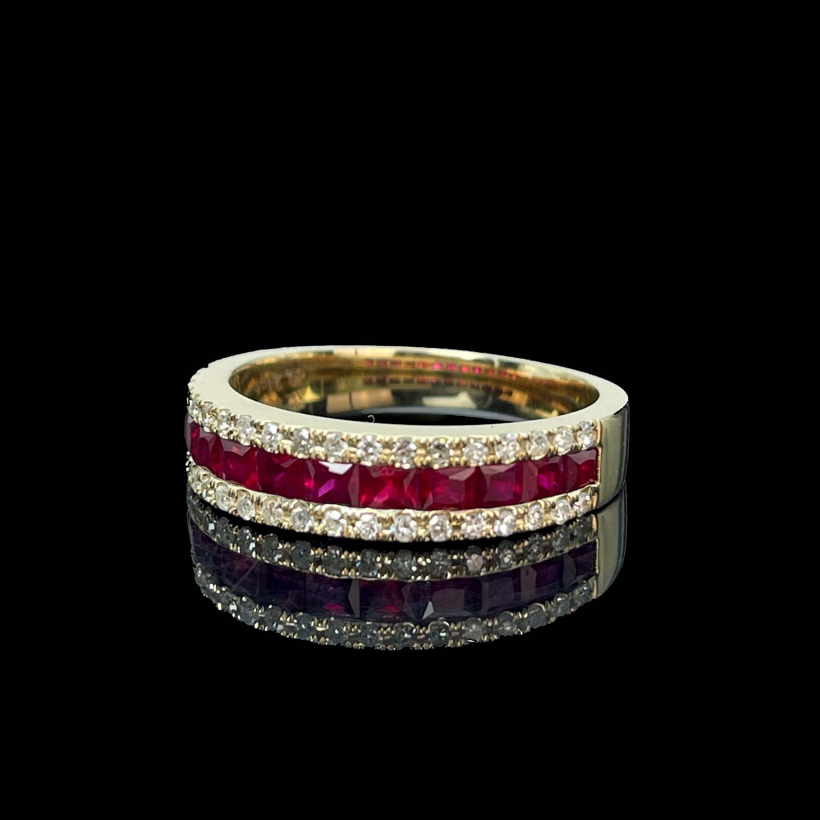 14k Gold 0.8 Ct Natural Ruby & Diamond Ring - 5