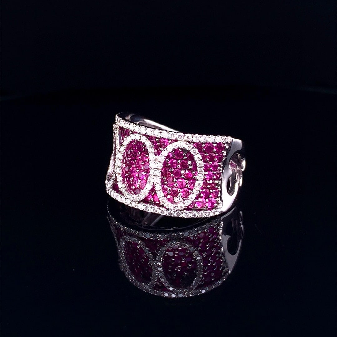 14k Gold 2.7 Ctw Natural Ruby & Diamond Ring - 2