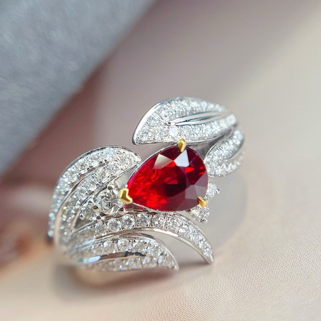 14k Gold 1.66 Ctw Natural Ruby & Diamond Ring (1 of 7)