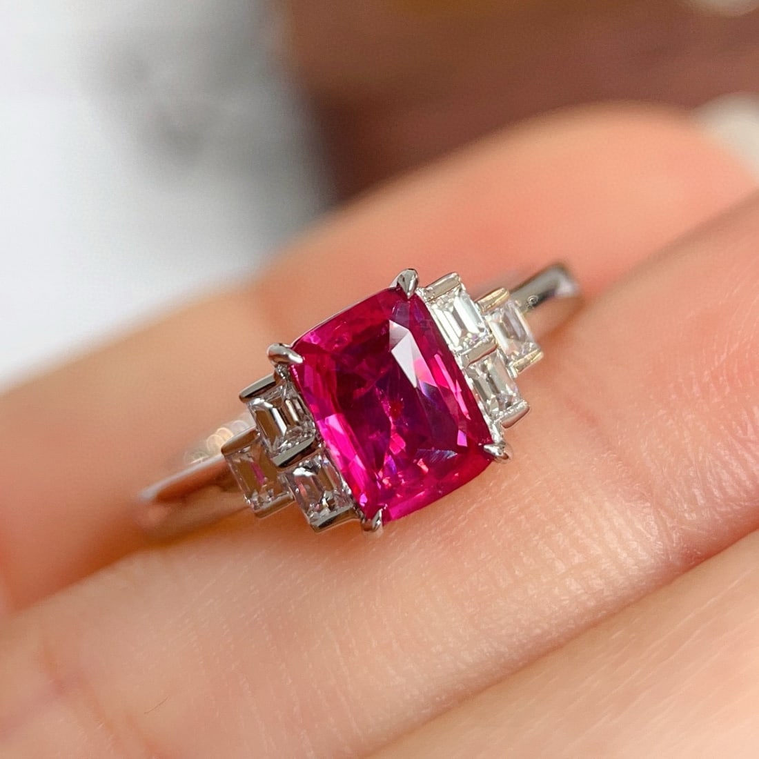 14k Gold 1.31 Ctw Natural Ruby & Diamond Ring - 6