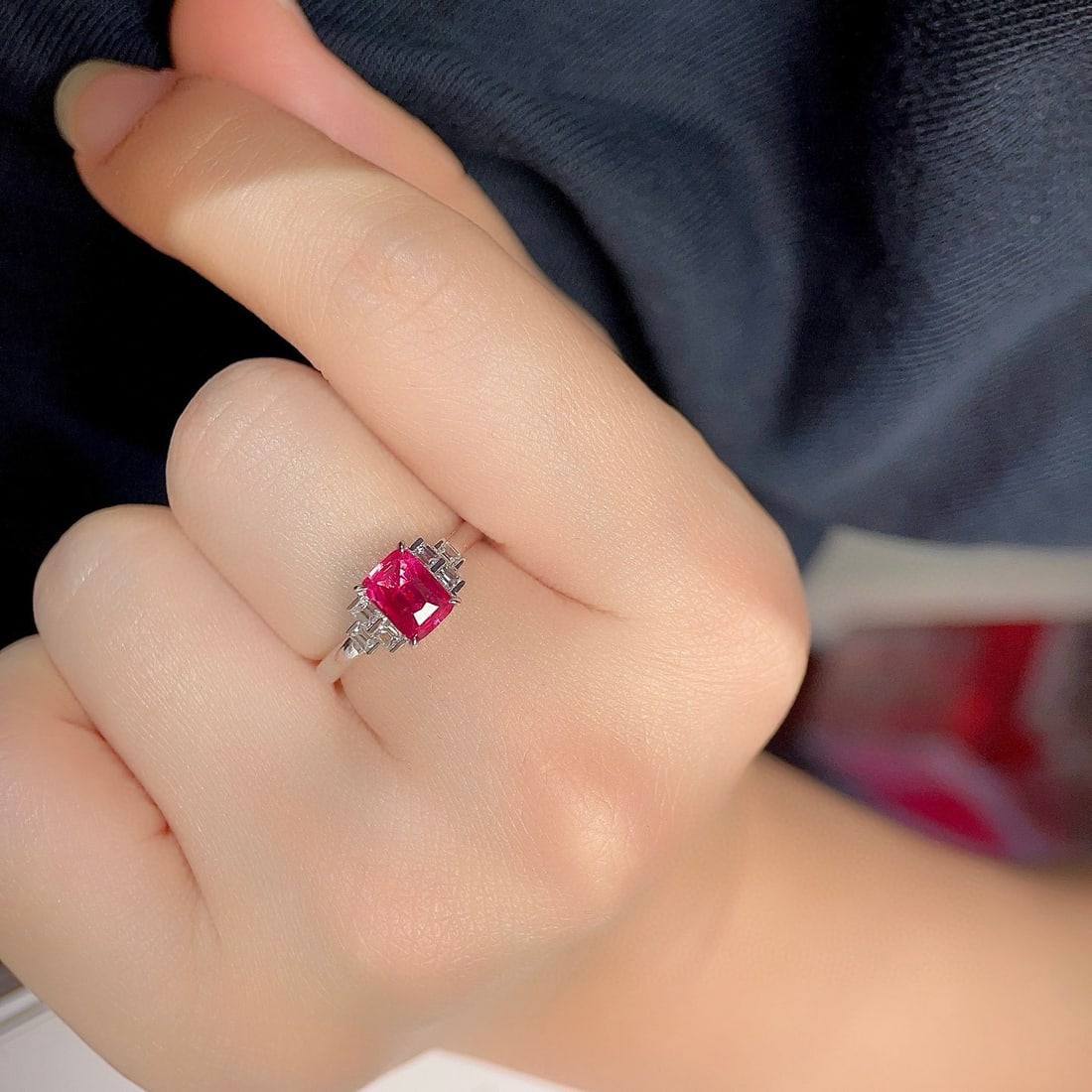 14k Gold 1.31 Ctw Natural Ruby & Diamond Ring - 7