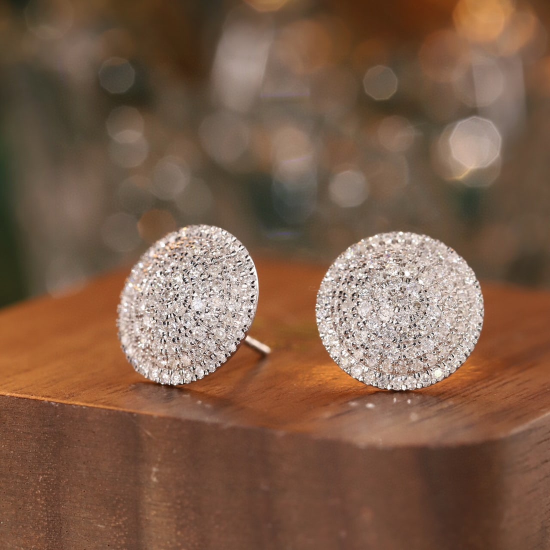 14k Gold 1 Ct Natural H Diamond Earrings - 2