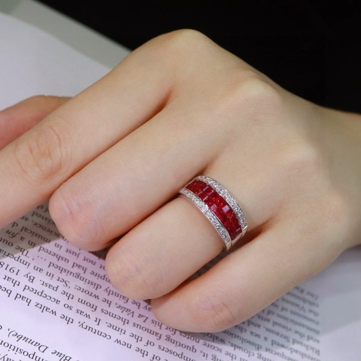 14k Gold 1.62 Ctw Natural Ruby & Diamond Ring - 6