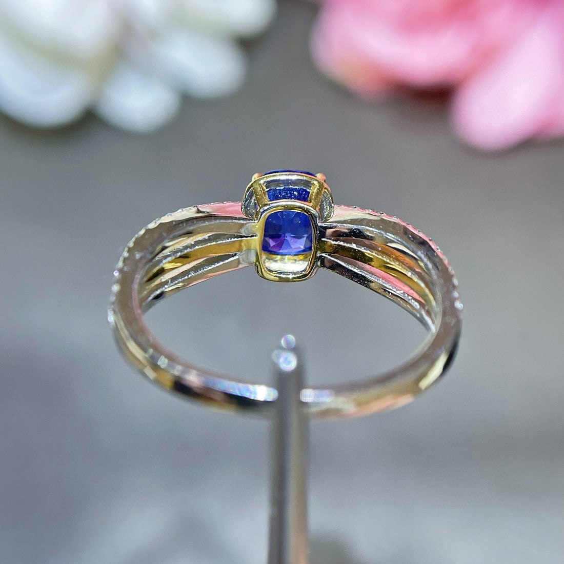 14k Gold 1.53 Ctw Natural Sapphire & Diamond Ring - 5