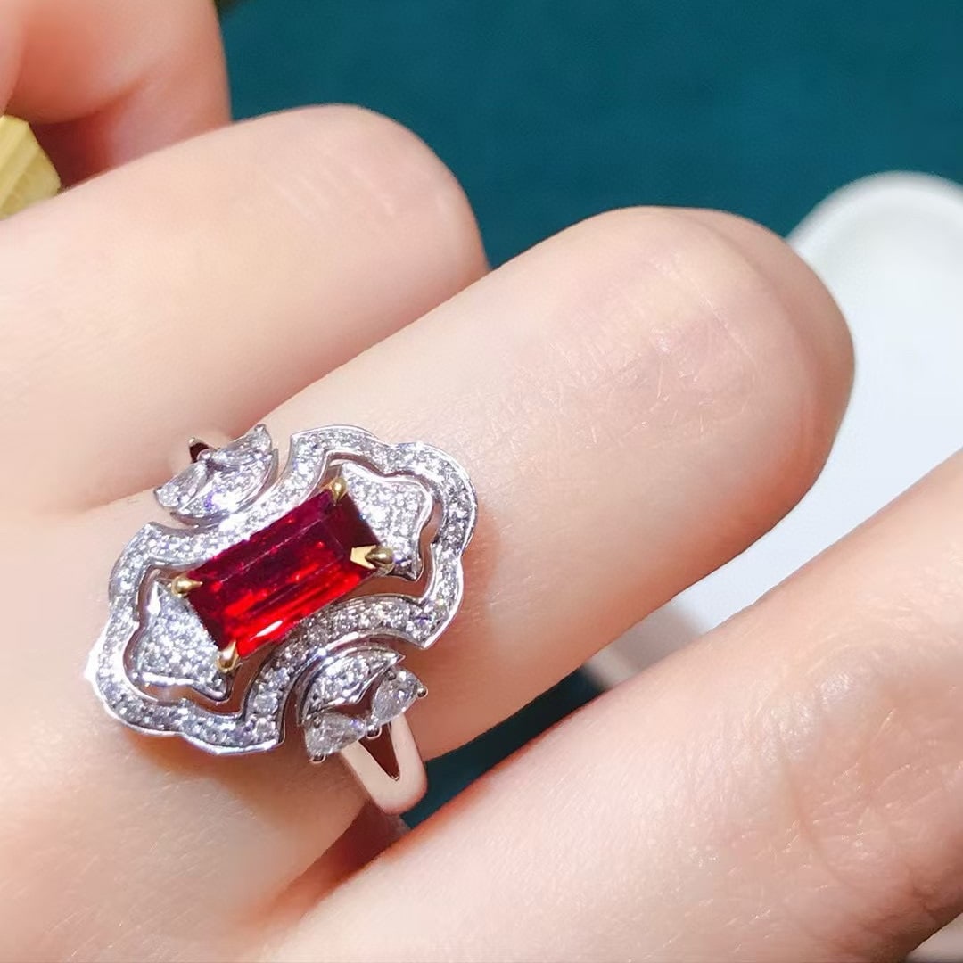 14k Gold 1.47 Ctw Natural Ruby & Diamond Ring - 3