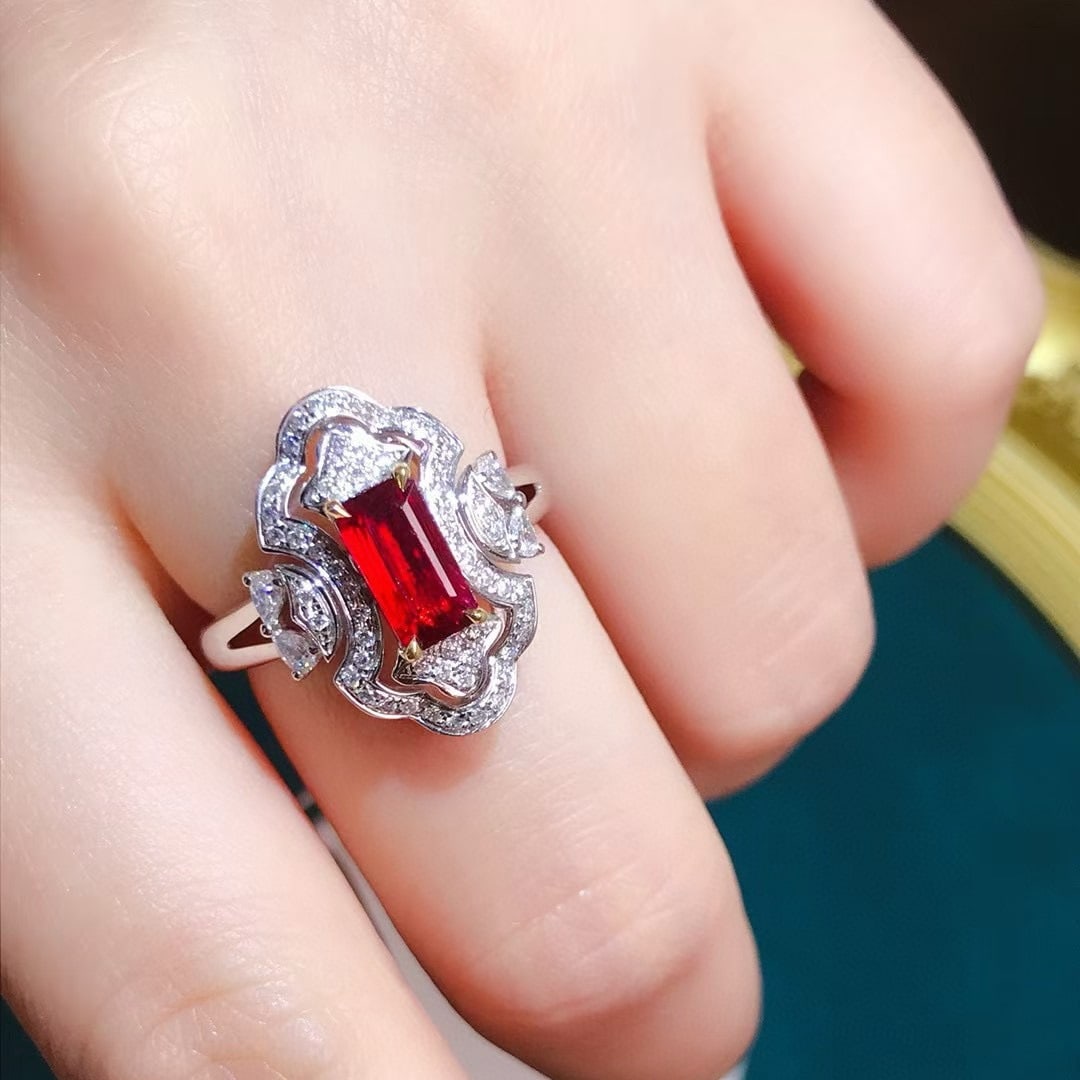 14k Gold 1.47 Ctw Natural Ruby & Diamond Ring - 4