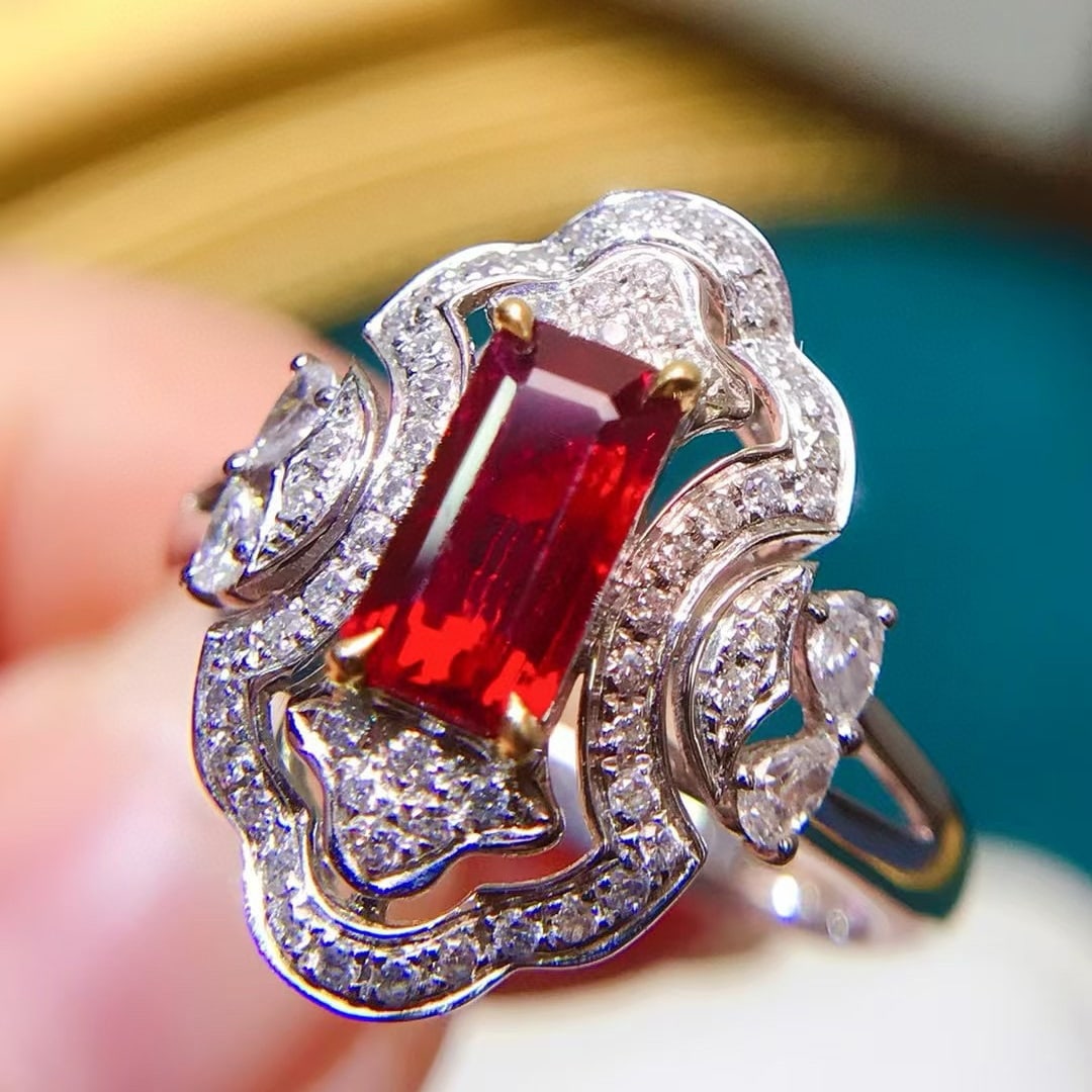 14k Gold 1.47 Ctw Natural Ruby & Diamond Ring - 5