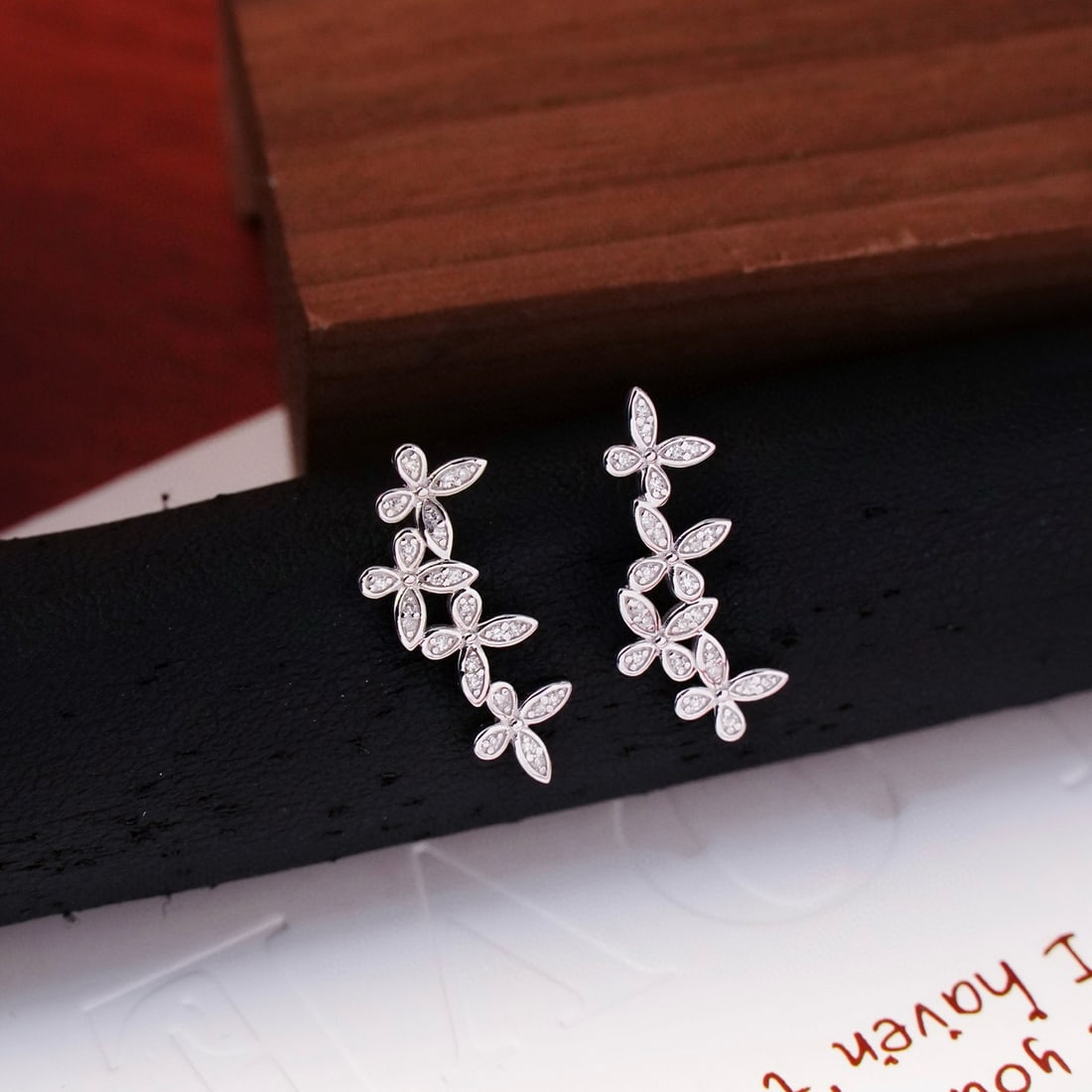 14k Gold 0.16 Ct Natural H Diamond Earrings - 3