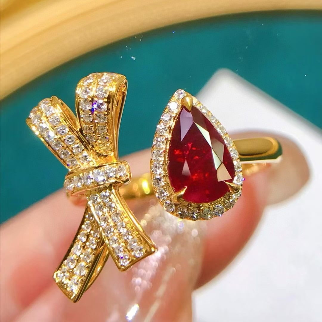 14k Gold 1.8 Ctw Natural Ruby & Diamond Ring - 2