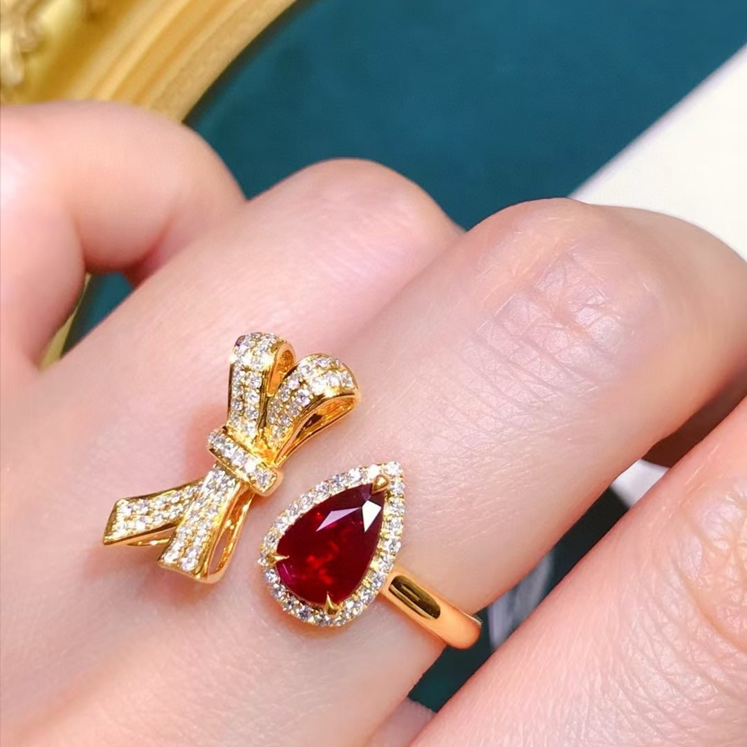 14k Gold 1.8 Ctw Natural Ruby & Diamond Ring - 3